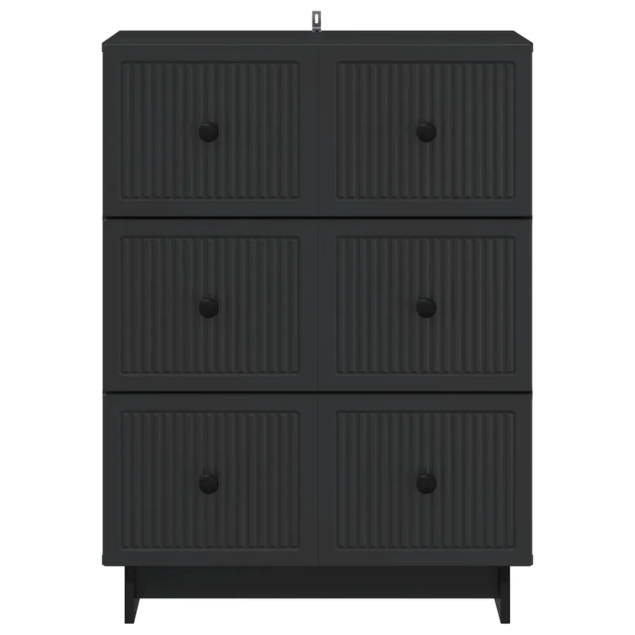 Armoire à tiroirs Noir 66 x 34,5 x 90 cm Bois d'ingénierie - 6