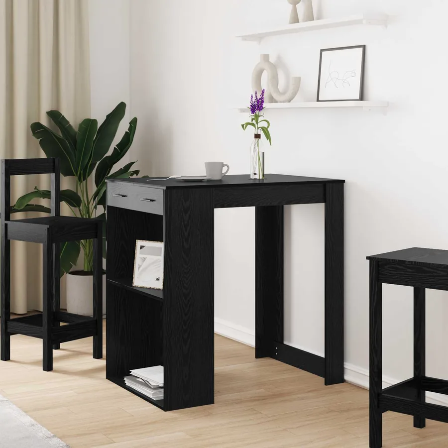 Table de bar Chêne noir 102 x 70 x 103,5 cm Bois d'ingénierie