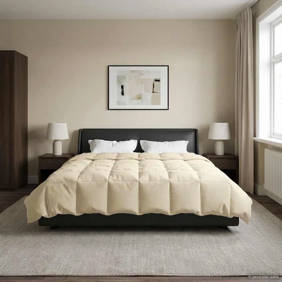 Duvet d'hiver Matelassé Crème 220 x 240 cm Microfibre