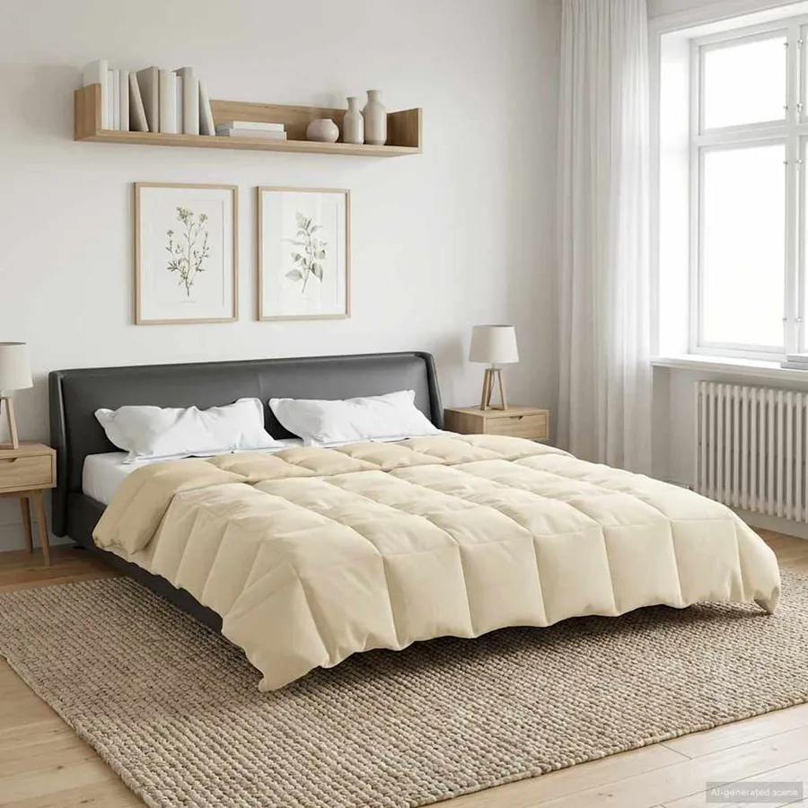 Duvet d'hiver Matelassé Crème 220 x 240 cm Microfibre - 4