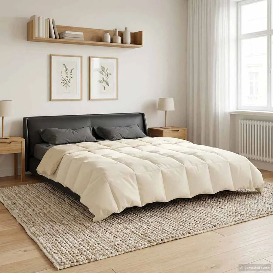 Duvet complet toute l'année Crème 220 x 240 cm Microfibre - 4