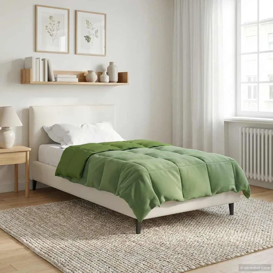 Duvet d'hiver Matelassé Vert 155 x 200 cm Microfibre - 4