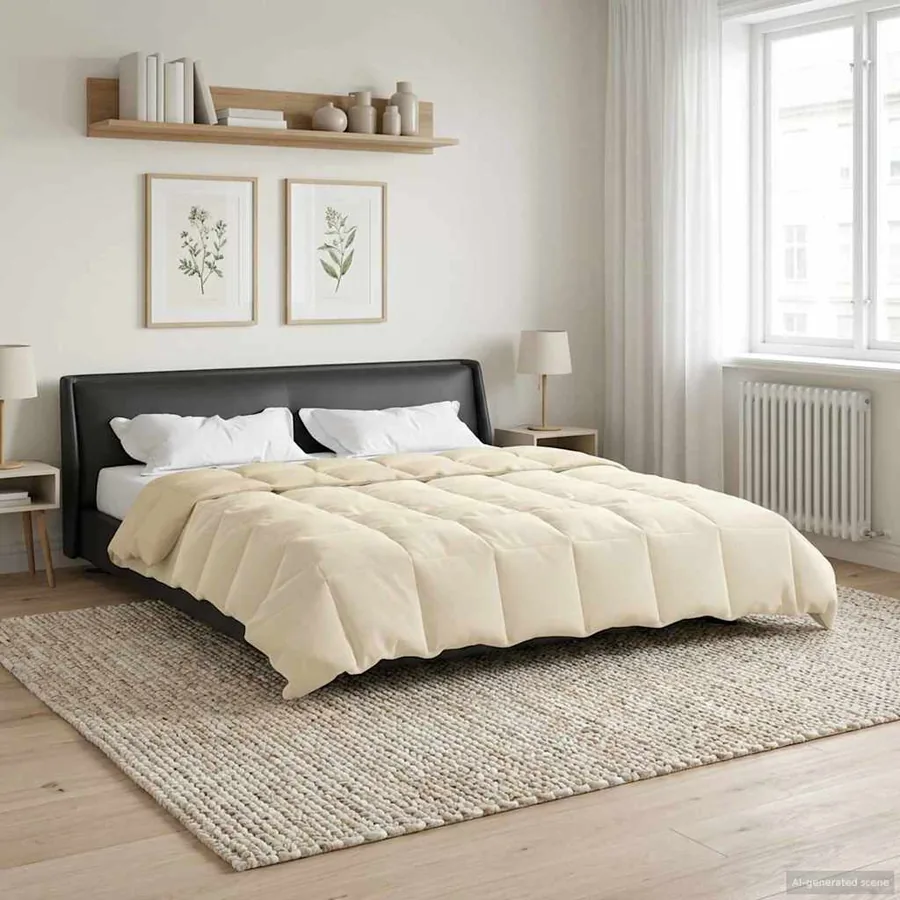 Duvet d'hiver Matelassé Crème 200 x 240 cm Microfibre