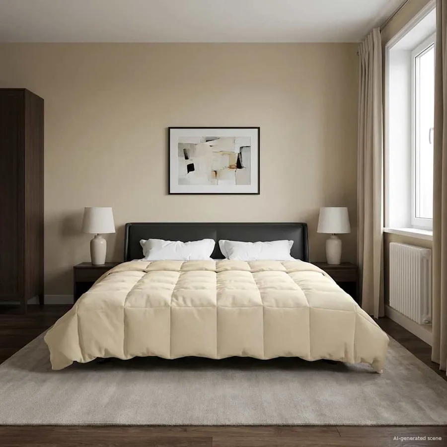 Duvet d'hiver Matelassé Crème 200 x 240 cm Microfibre - 4