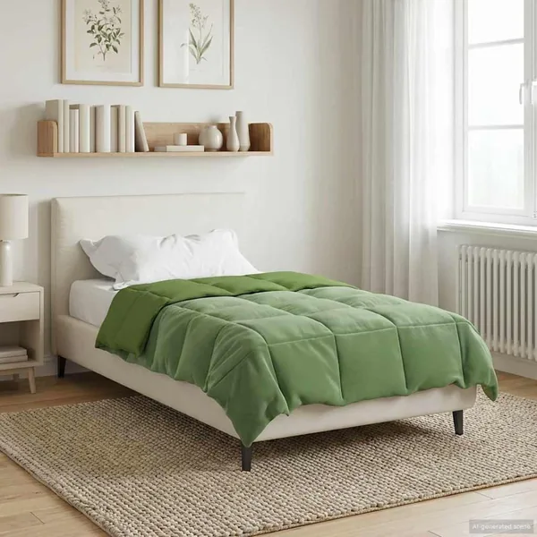 Duvet d'été simple Matelassé Vert 155 x 220 cm Microfibre