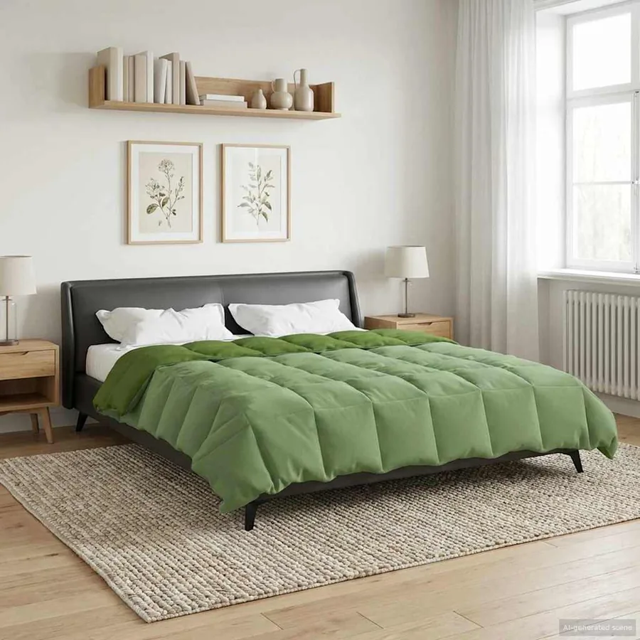 Duvet d'été simple Matelassé Vert 200 x 240 cm Microfibre
