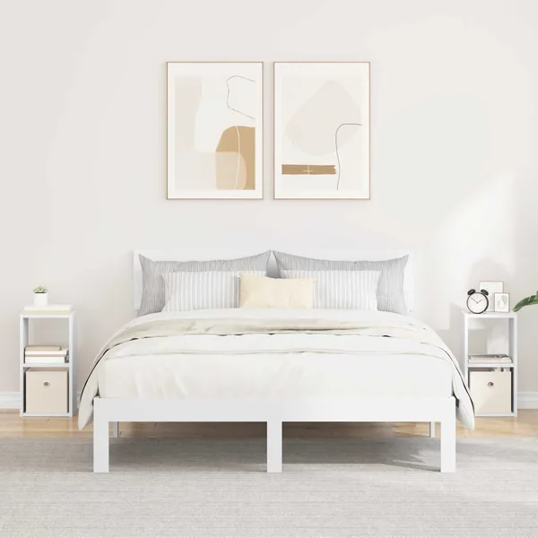 Table de chevet avec tiroir 2 pcs Blanc 25,5 x 22 x 49,5 cm