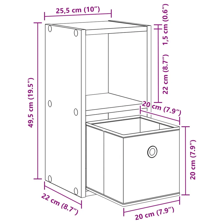 Table de chevet avec tiroir 2 pcs Blanc 25,5 x 22 x 49,5 cm - 12