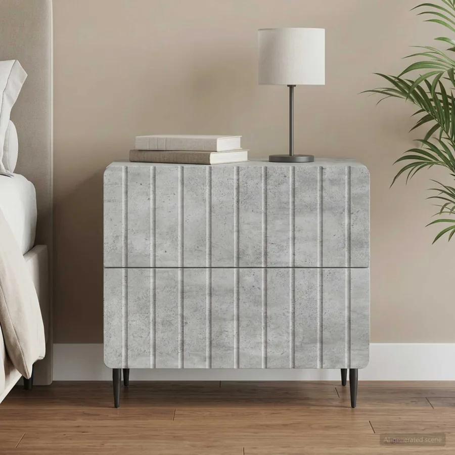 Cabinet de chevet avec tiroir Gris béton 62 x 34,5 x 49,5 cm