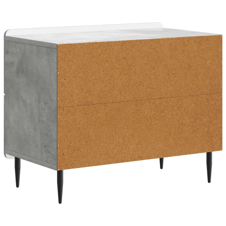 Cabinet de chevet avec tiroir Gris béton 62 x 34,5 x 49,5 cm - 7
