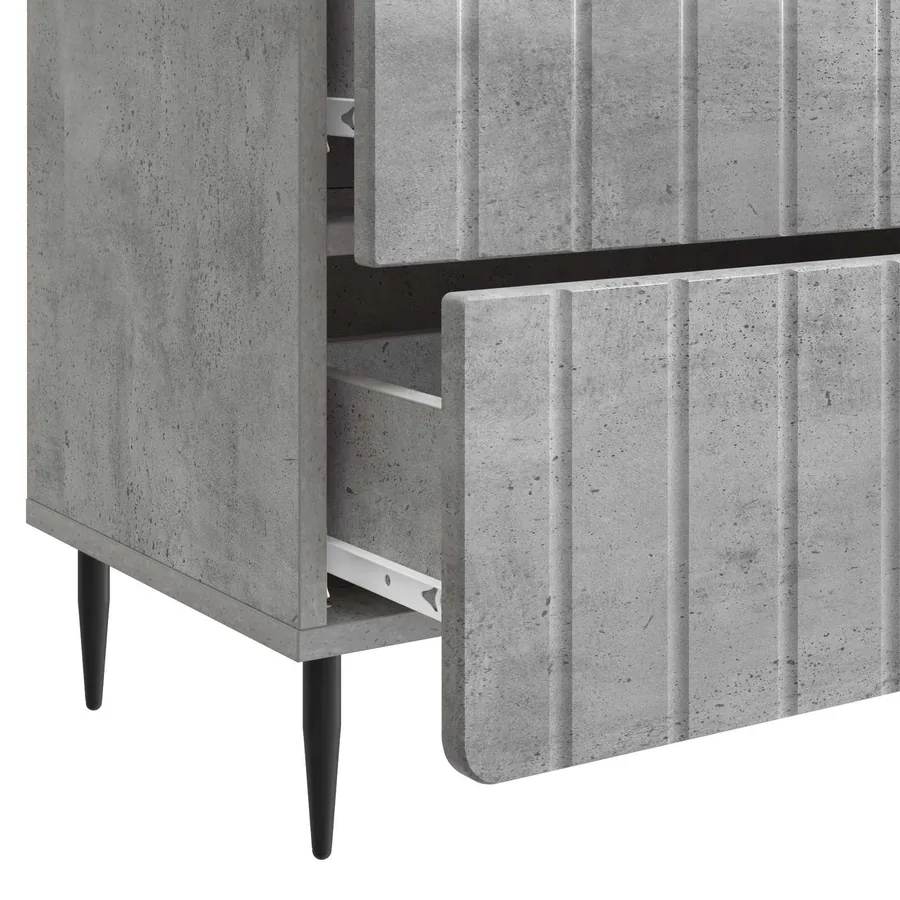 Cabinet de chevet avec tiroir Gris béton 62 x 34,5 x 49,5 cm - 9