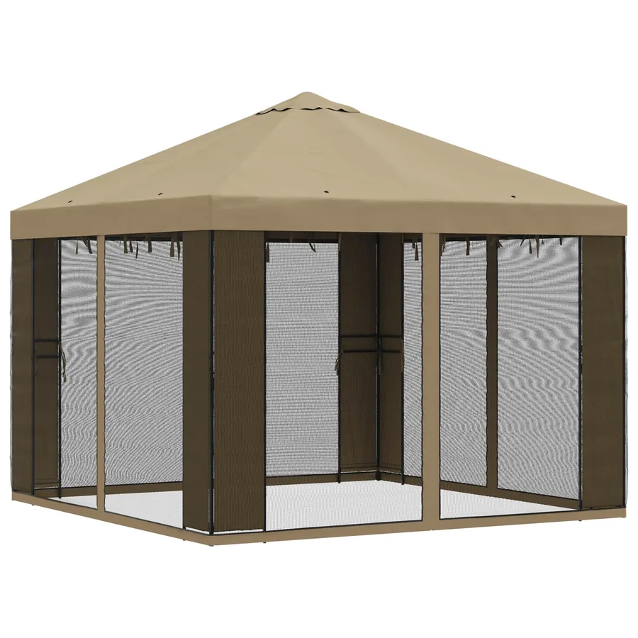 Abri de jardin avec parois 3 x 3 m Beige Polyester et Acier - 3