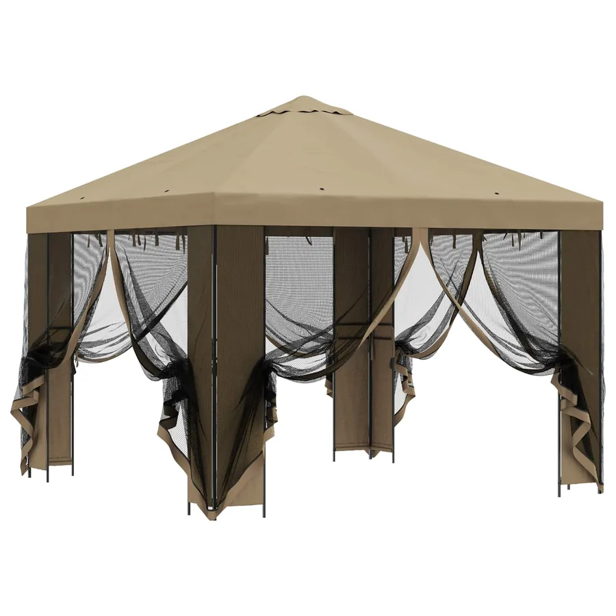 Abri de jardin avec parois 3 x 3 m Beige Polyester et Acier - 4