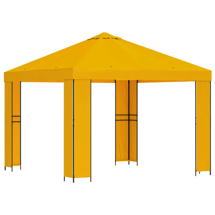 Pavillon 3 x 3 m Jaune Polyester et Acier 190 gsm - 2