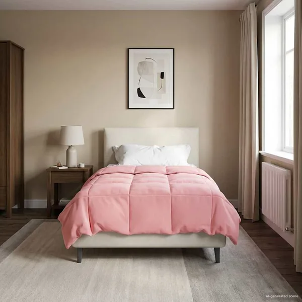 Duvet d'été simple Matelassé Rose 155 x 200 cm Microfibre