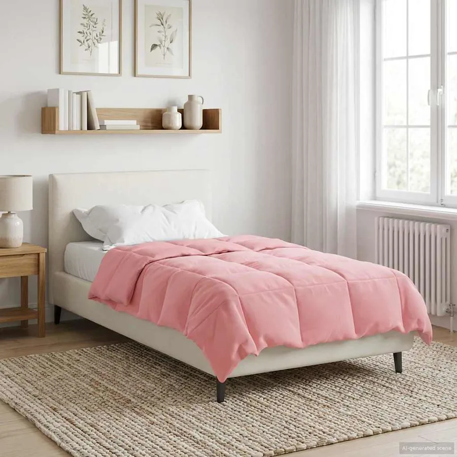 Duvet d'été simple Matelassé Rose 155 x 200 cm Microfibre - 4