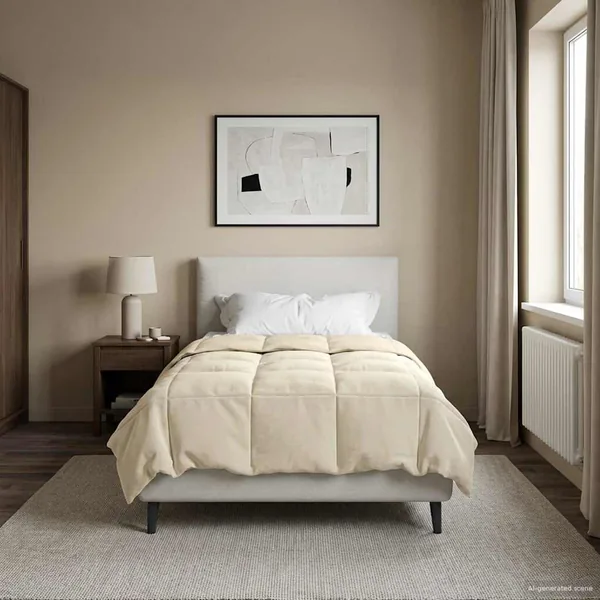 Duvet d'été simple Matelassé Crème 140 x 220 cm Microfibre