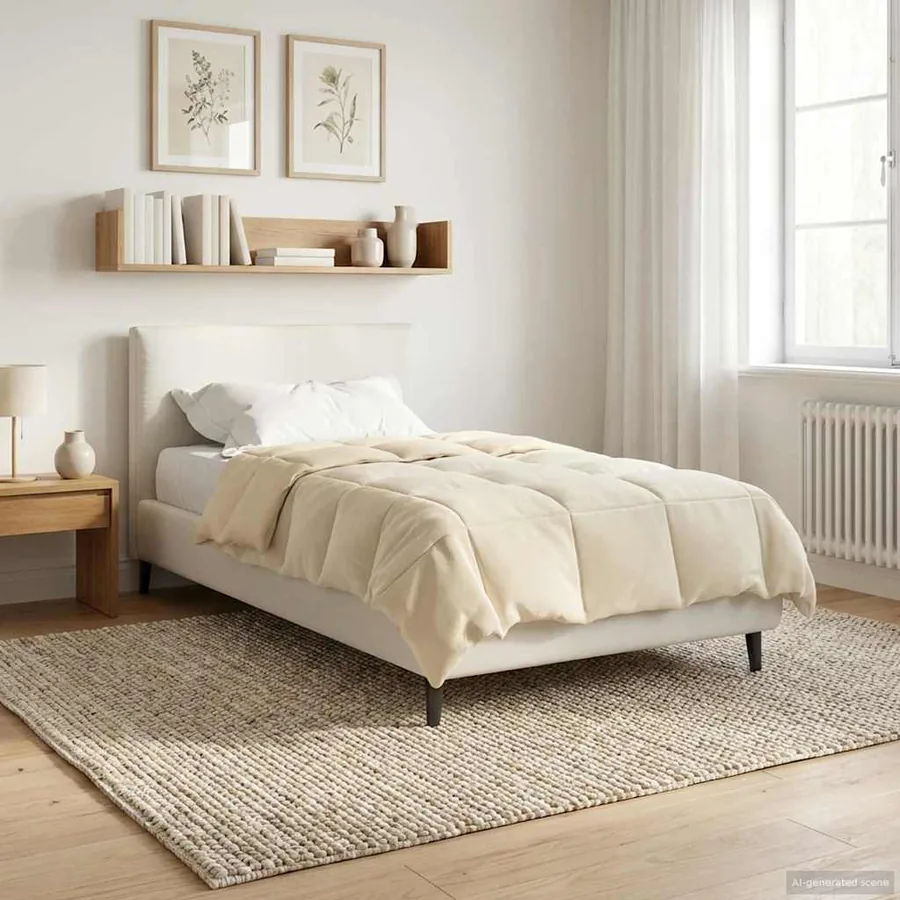 Duvet d'été simple Matelassé Crème 140 x 220 cm Microfibre - 4