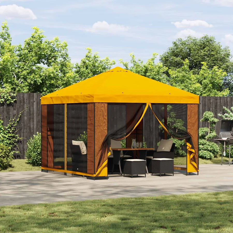 Abri de jardin avec parois 3 x 3 m Jaune Polyester et Acier