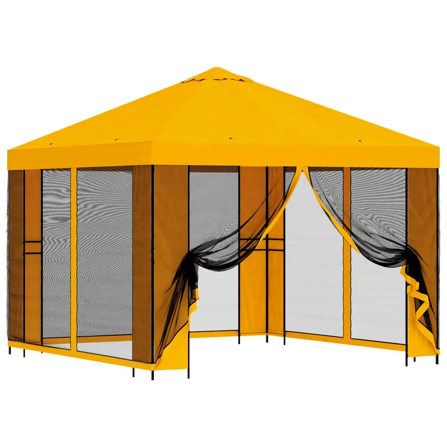 Abri de jardin avec parois 3 x 3 m Jaune Polyester et Acier - 2