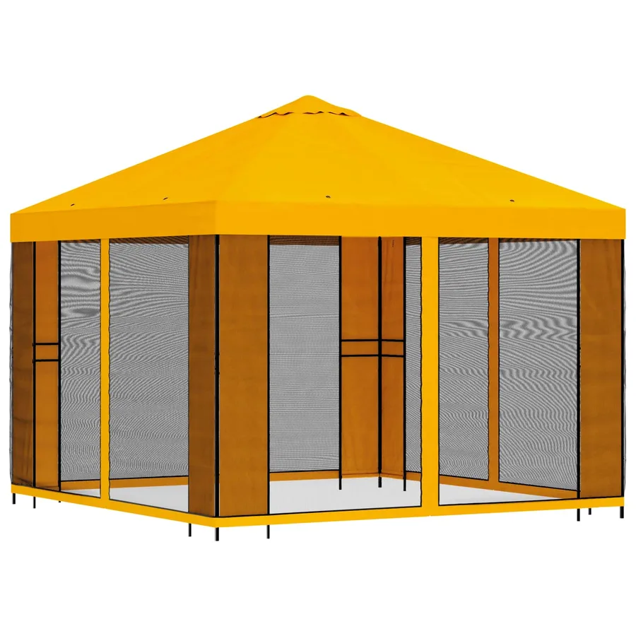 Abri de jardin avec parois 3 x 3 m Jaune Polyester et Acier - 3