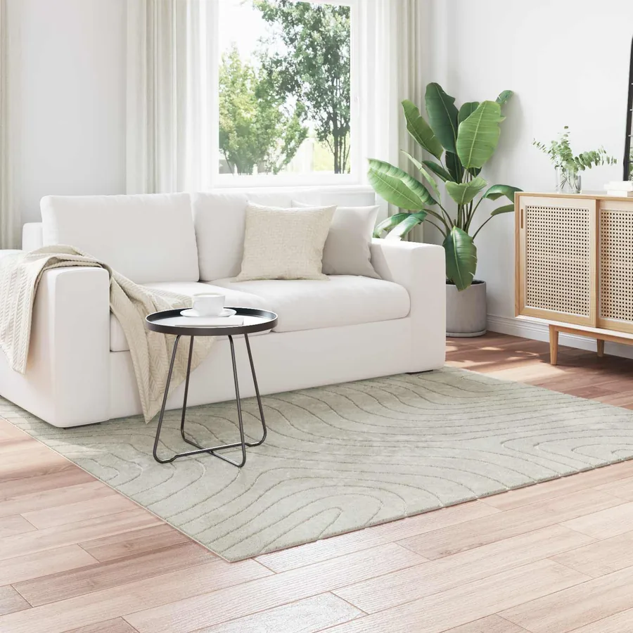 Tapis de surface Carré PALMERAS Vert 120 x 120 cm Polyester
