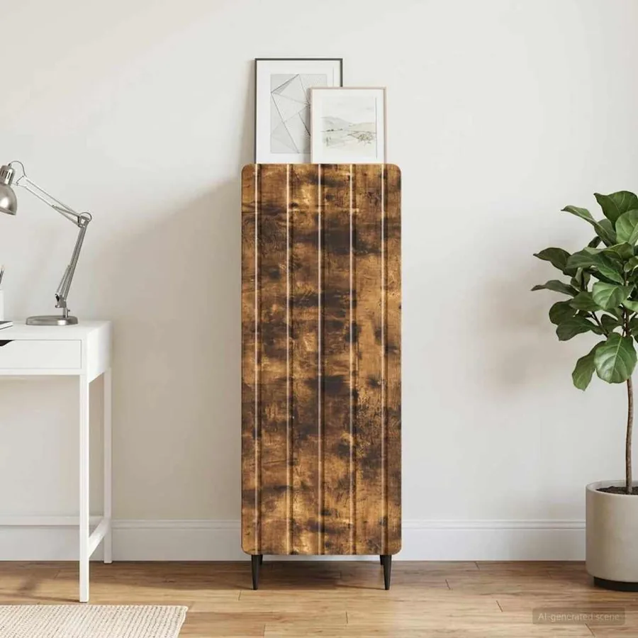 Buffet Chêne fumé 34,5 x 33 x 92 cm Bois d'ingénierie