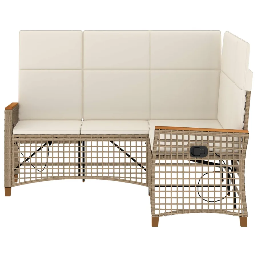 Ensemble de canapés inclinables de jardin Beige et blanc crème - 5