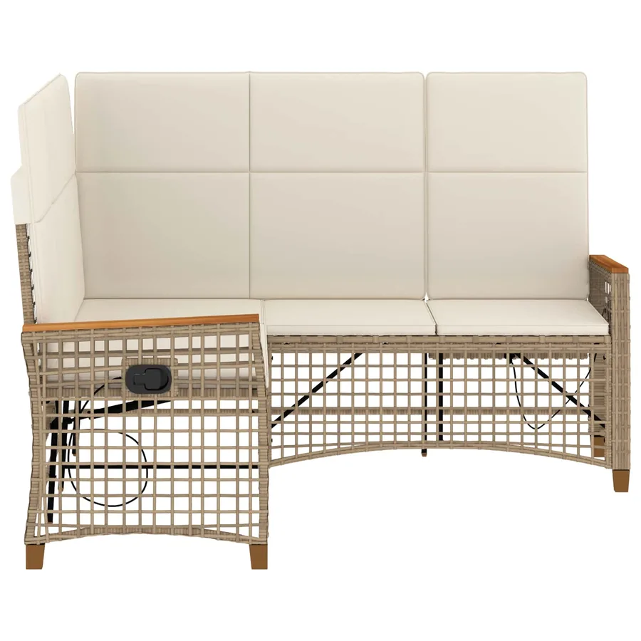 Ensemble de canapés inclinables de jardin Beige et blanc crème - 6