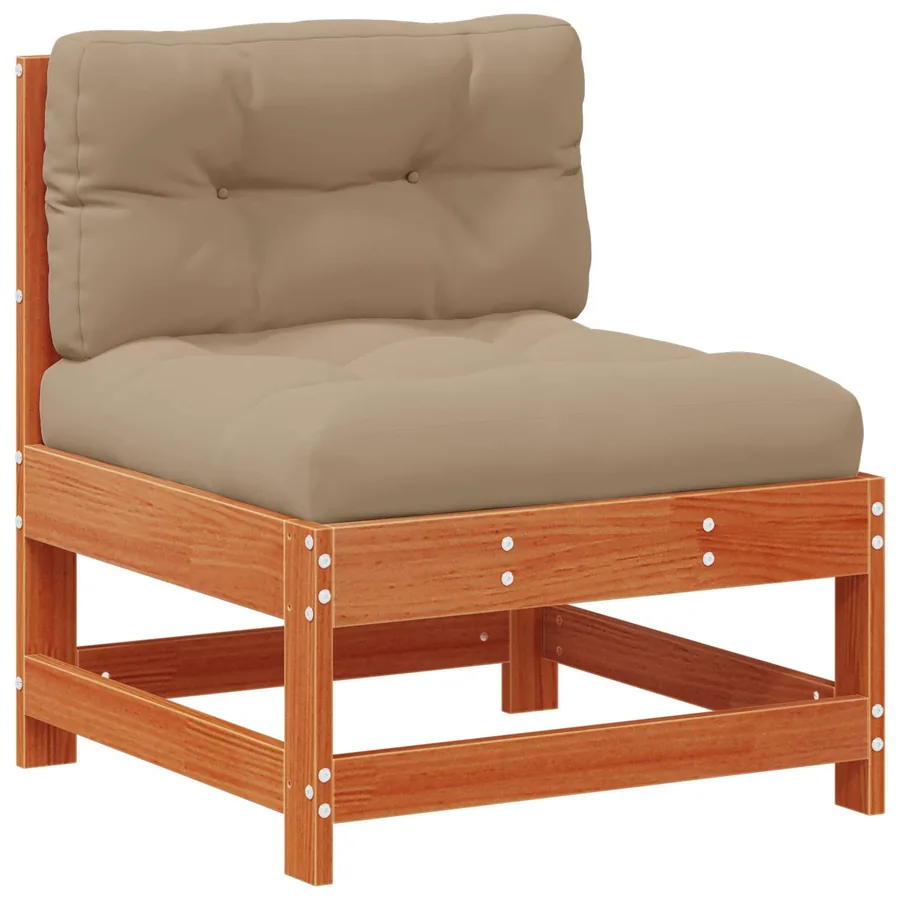 Sofa de jardin milieu Bois de pin massif Brun cire - 4