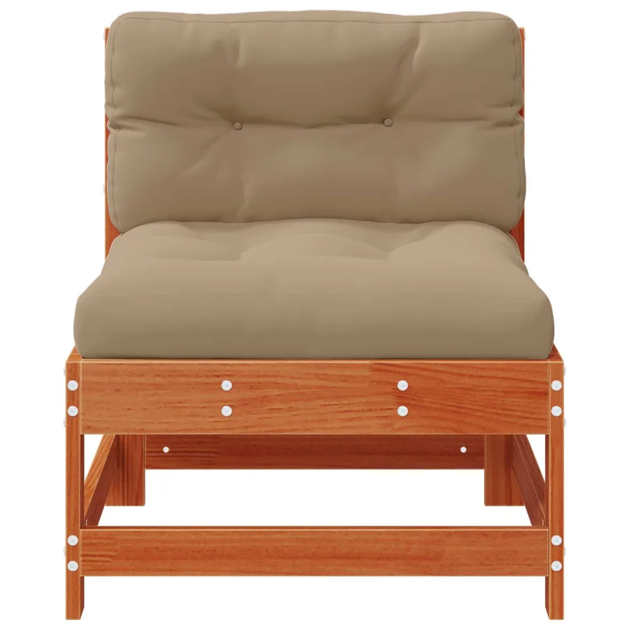 Sofa de jardin milieu Bois de pin massif Brun cire - 5