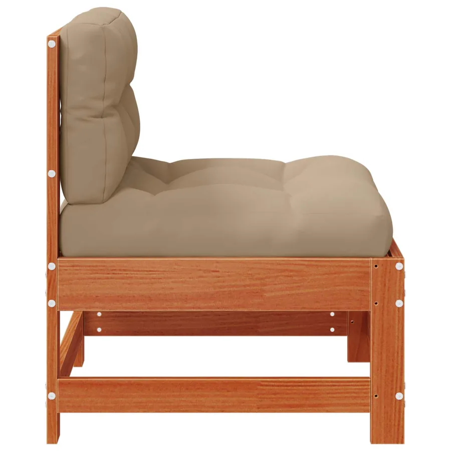 Sofa de jardin milieu Bois de pin massif Brun cire - 6