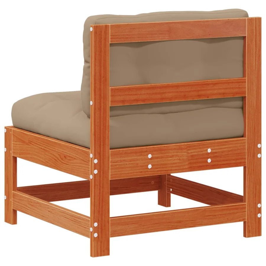 Sofa de jardin milieu Bois de pin massif Brun cire - 7