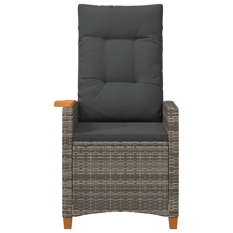 Chaise inclinable avec plateau à thé 62 x 64 x 112 cm polyrotin - 2