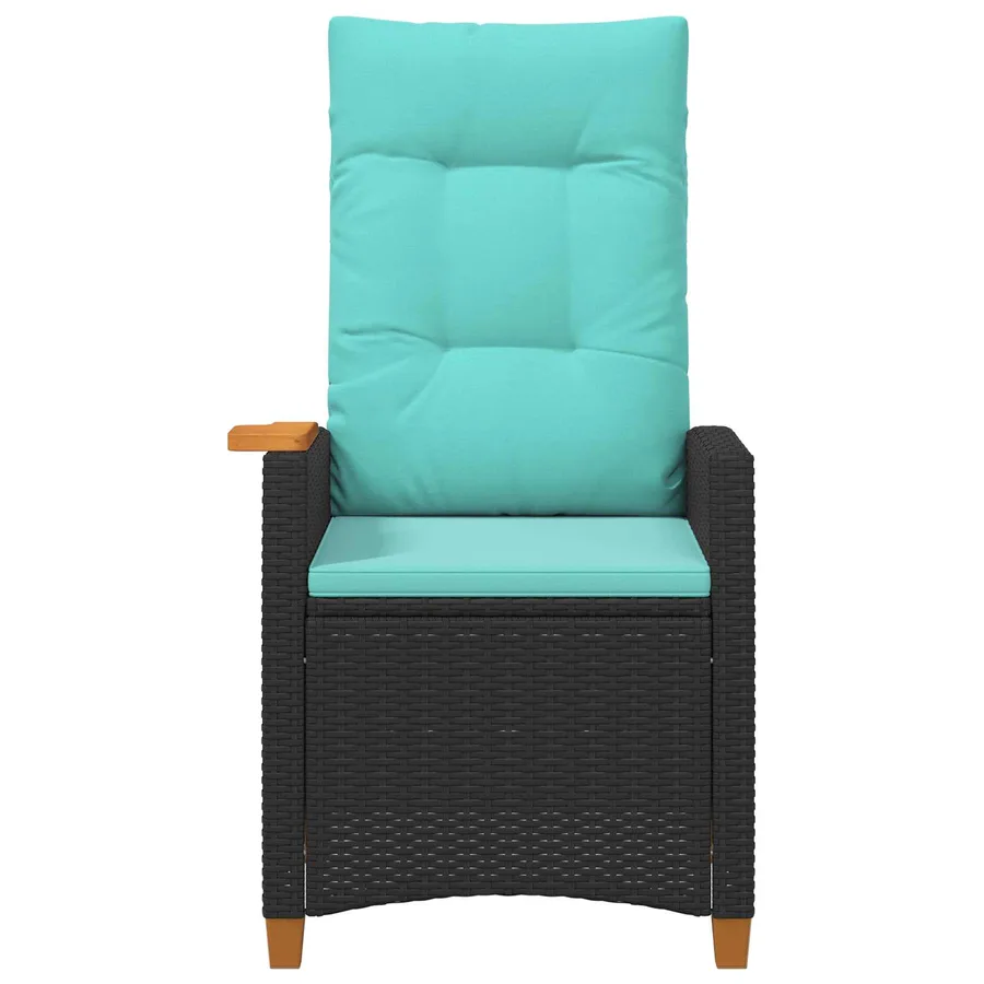 Chaise inclinable avec plateau à thé 62 x 64 x 112 cm polyrotin - 4