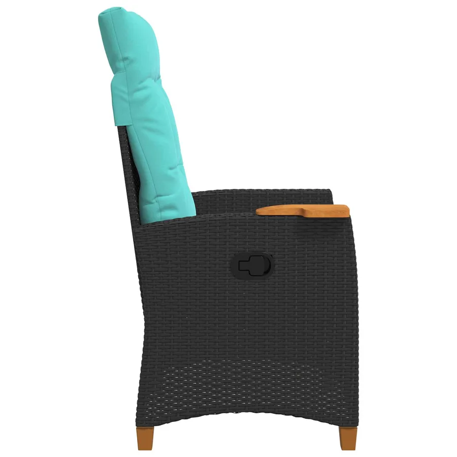 Chaise inclinable avec plateau à thé 62 x 64 x 112 cm polyrotin - 5