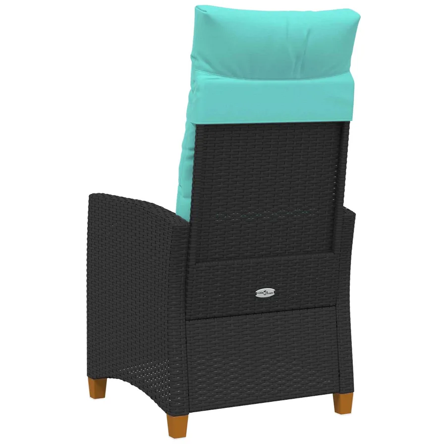 Chaise inclinable avec plateau à thé 62 x 64 x 112 cm polyrotin - 6