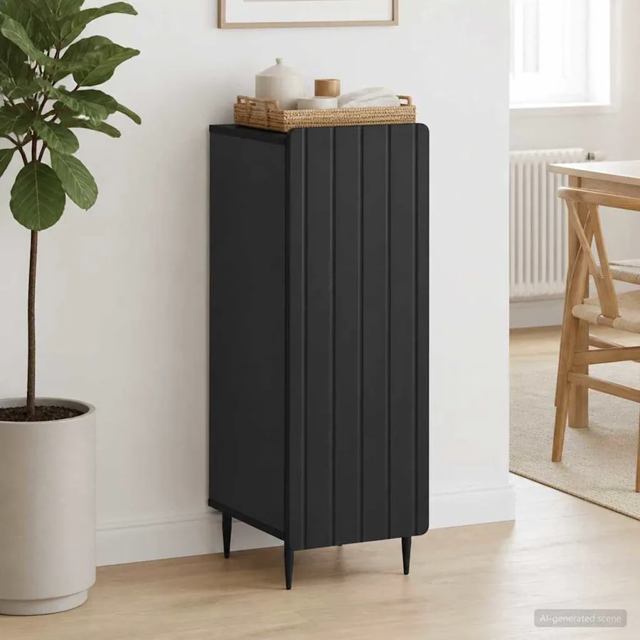 Buffet Noir 34,5 x 33 x 92 cm Bois d'ingénierie - 4
