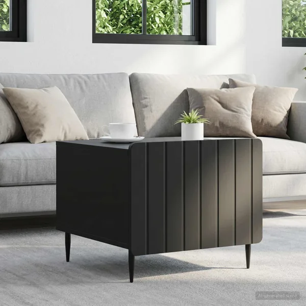 Table basse avec tiroir Noir 49 x 50 x 42 cm Bois d'ingénierie