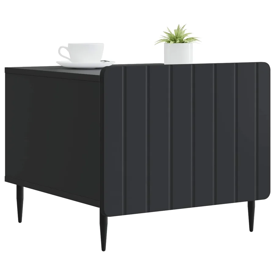 Table basse avec tiroir Noir 49 x 50 x 42 cm Bois d'ingénierie - 3