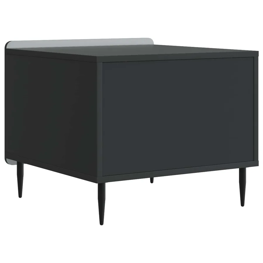 Table basse avec tiroir Noir 49 x 50 x 42 cm Bois d'ingénierie - 7