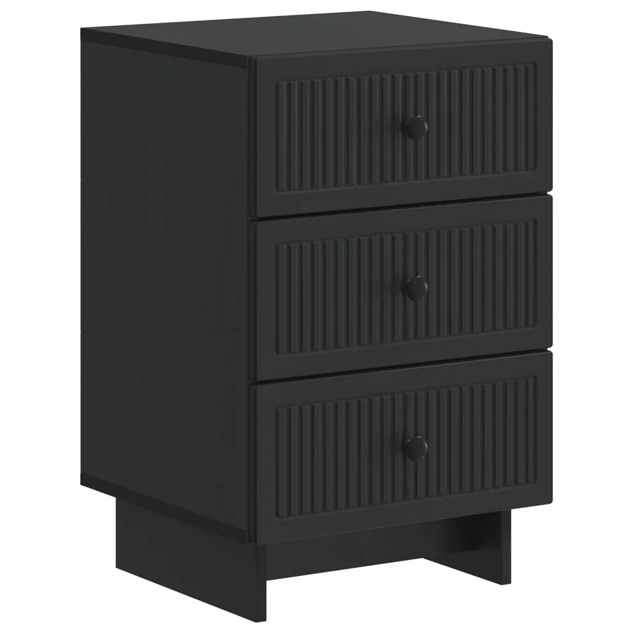 Cabinet de chevet Noir 43 x 41 x 66,5 cm Bois d'ingénierie - 2