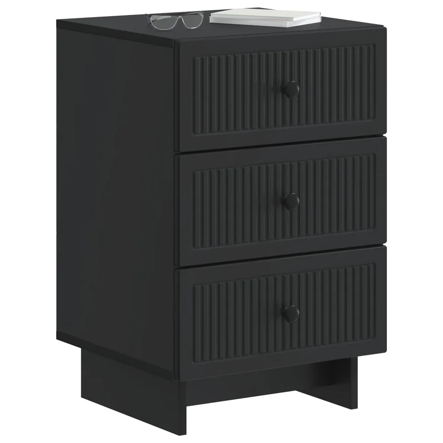 Cabinet de chevet Noir 43 x 41 x 66,5 cm Bois d'ingénierie - 3