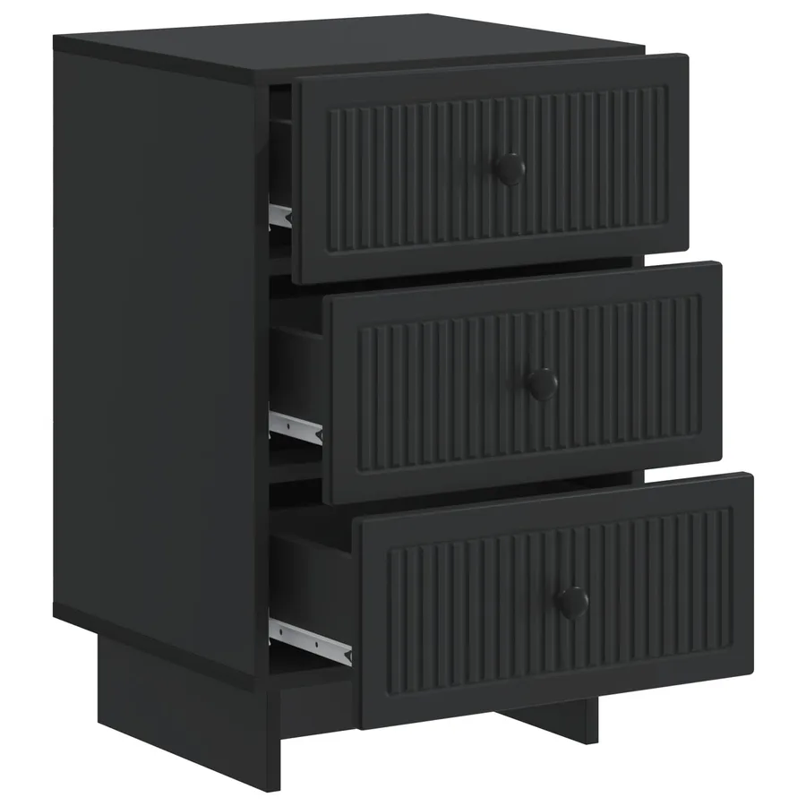 Cabinet de chevet Noir 43 x 41 x 66,5 cm Bois d'ingénierie - 4