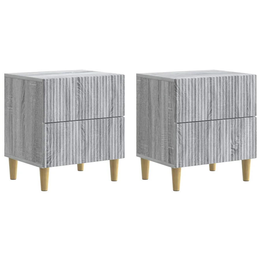Cabinet de chevet 2 pcs Sonoma gris 43 x 34,5 x 48 cm - 2