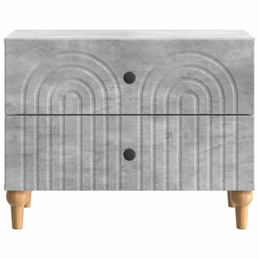 Cabinet de chevet avec tiroir Gris béton 62 x 34,5 x 48 cm - 5