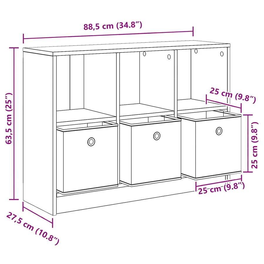 Buffet Chêne artisanal 88,5 x 27,5 x 63,5 cm - 12