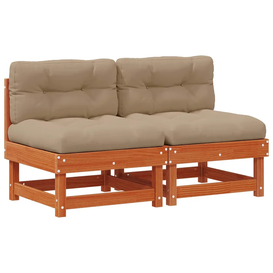 Sofa de jardin milieu Pin massif Brun Ciré - 2