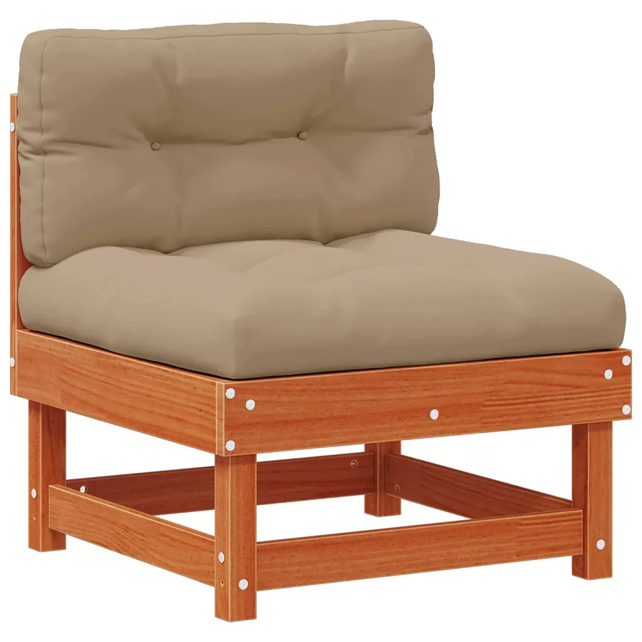 Sofa de jardin milieu Pin massif Brun Ciré - 3
