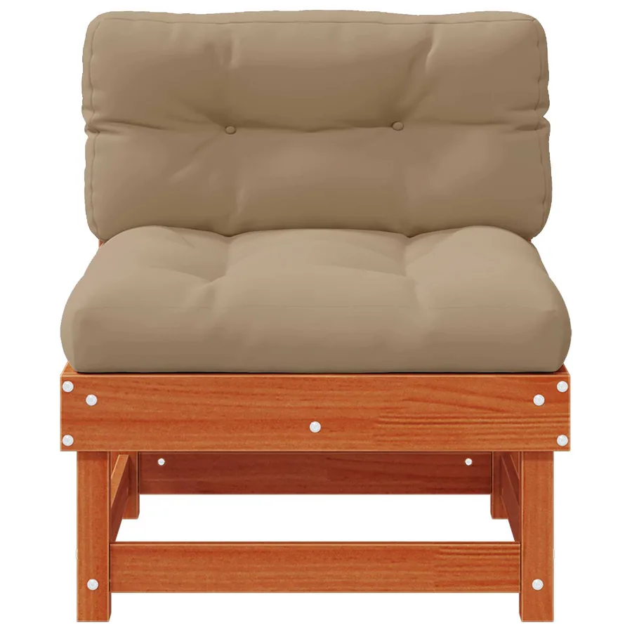 Sofa de jardin milieu Pin massif Brun Ciré - 5
